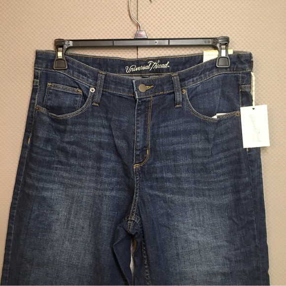 Universal Thread Jeans Womens 14/32R Comfort Stretch High Rise Cropped Wide Leg - Picture 7 of 12